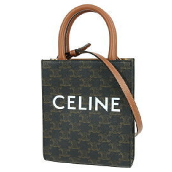 Celine Vertical Cabas Triomphe Calfskin Tan Bag Tote Shoulder Bag - Picture 1 of 6